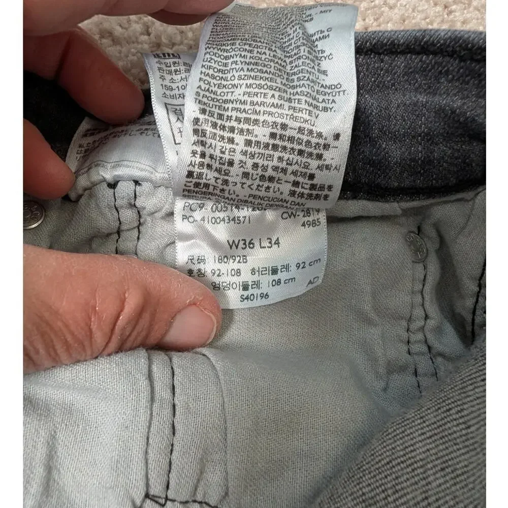 LEVI'S 514 Men's Jeans/Pants size 36X34; Washed Black Denim, straight Leg, Flex